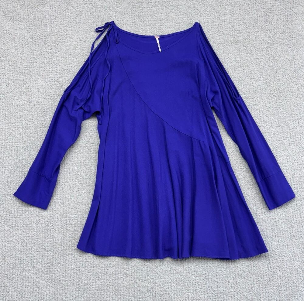 Free People Purple Long Sleeve Cold Shoulder Dress Size M #69617